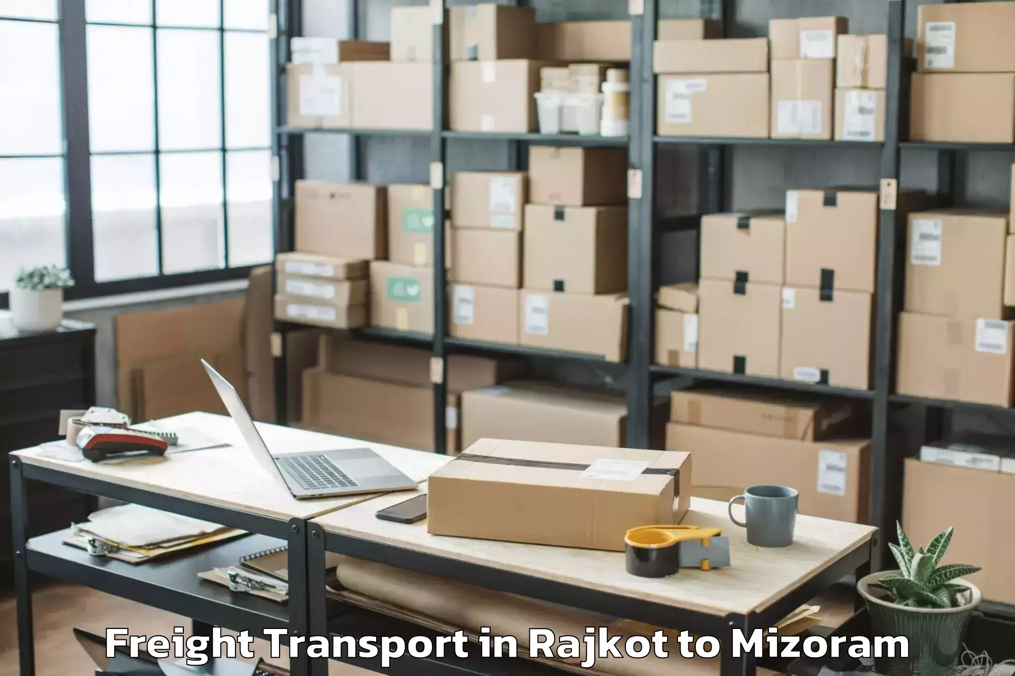 Top Rajkot to Kolasib Freight Transport Available